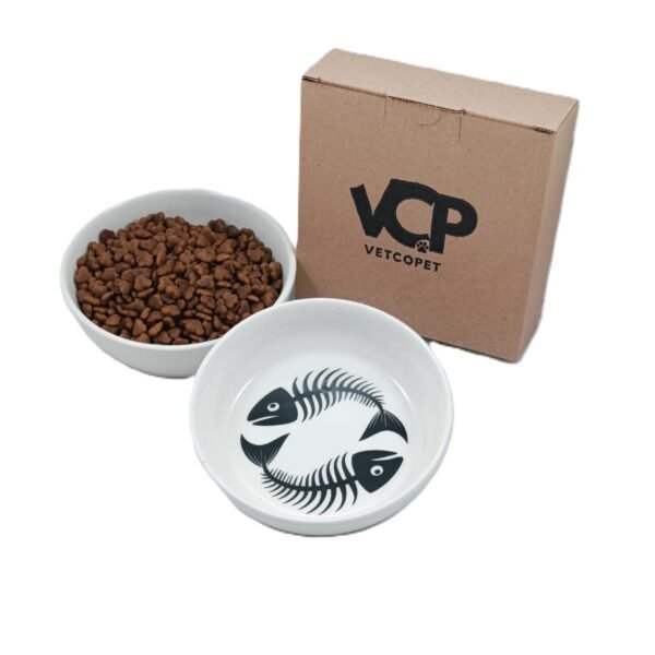 Raccoon Eco001 FishBone 250 Ml Kedi - Köpek Seramik Mama ve Su Kabı